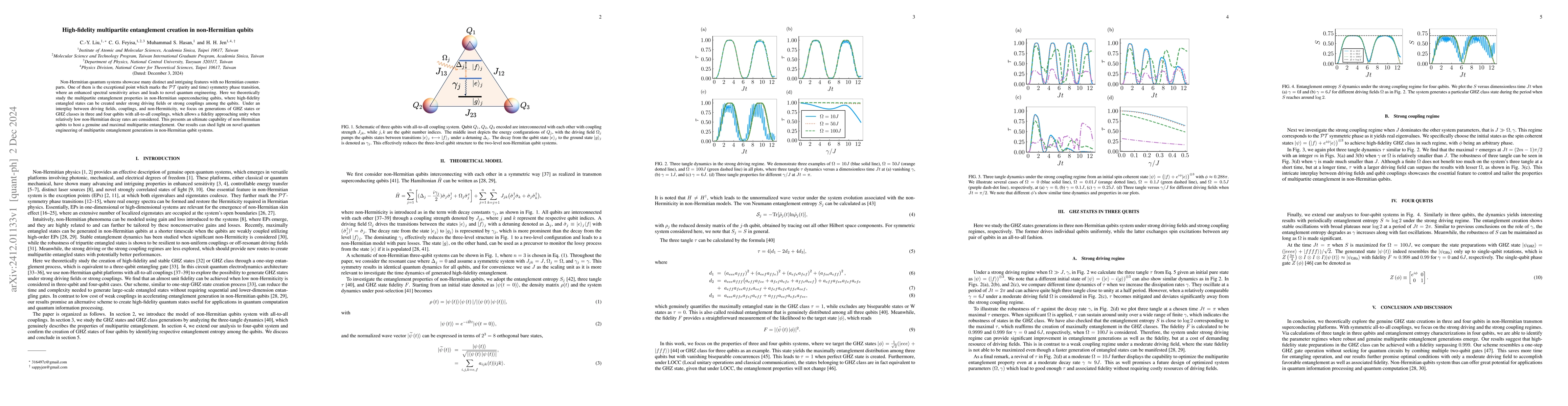 Thumbnail for High-fidelity multipartite entanglement creation in non-Hermitian qubits