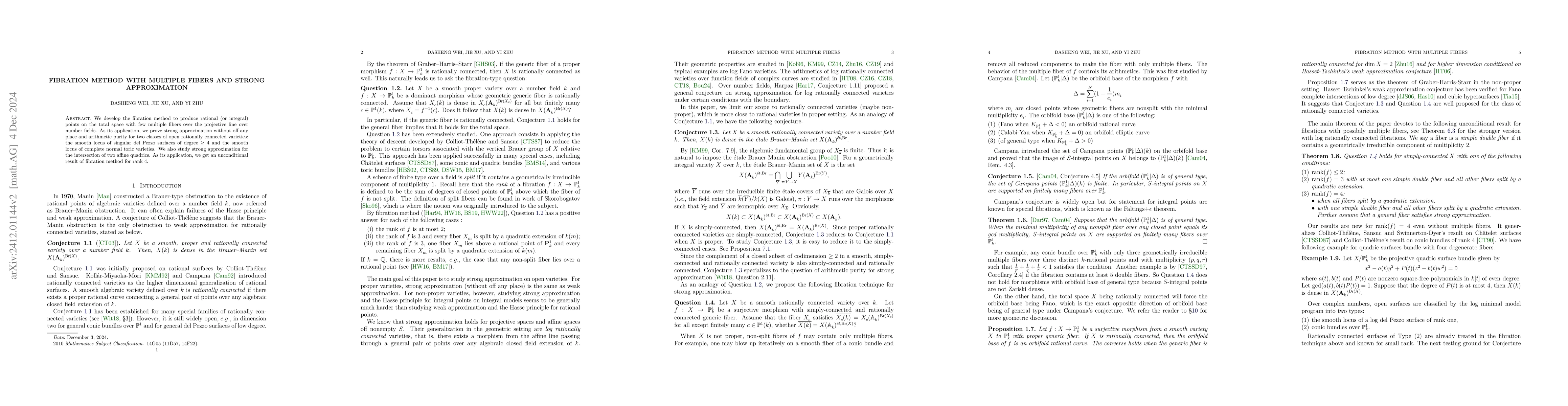 Thumbnail for Fibration method with multiple fibers and strong approximation