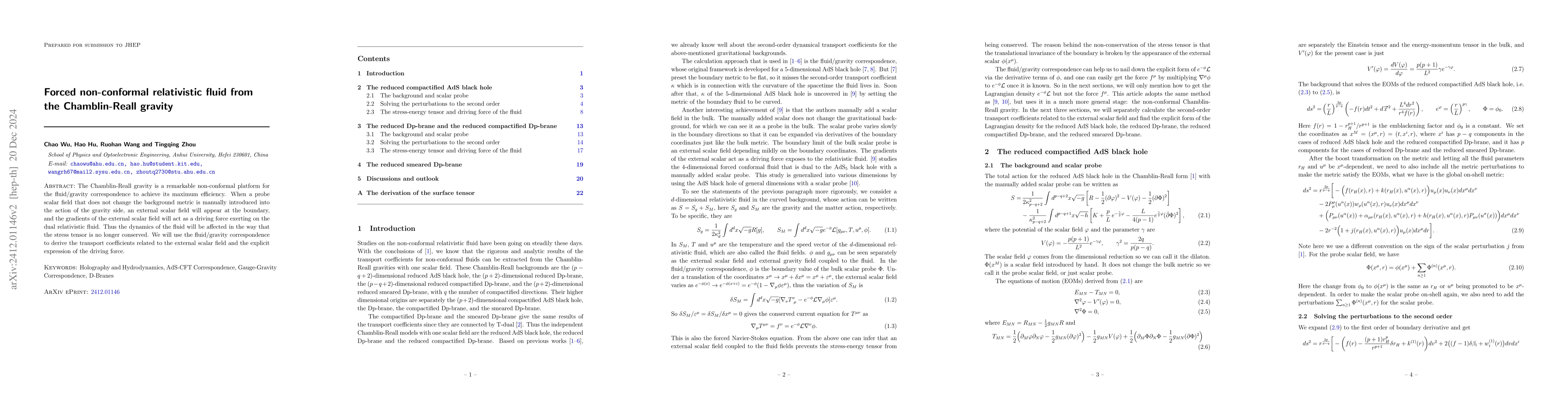 Thumbnail for Forced non-conformal fluid dynamics from the Chamblin-Reall gravity