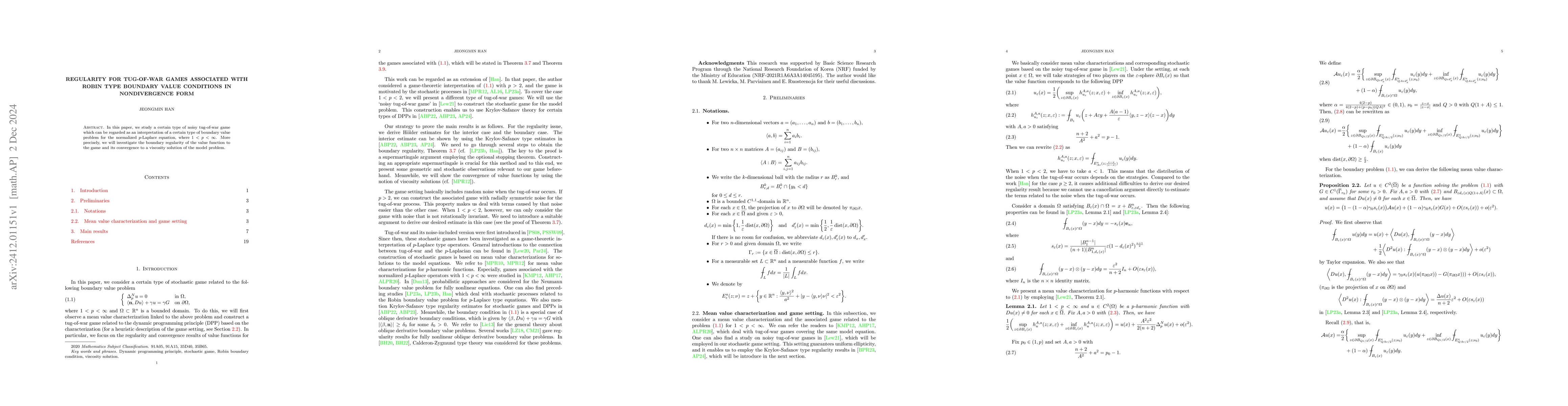 Thumbnail for Regularity for tug-of-war games associated with Robin type boundary
  value conditions in nondivergence form