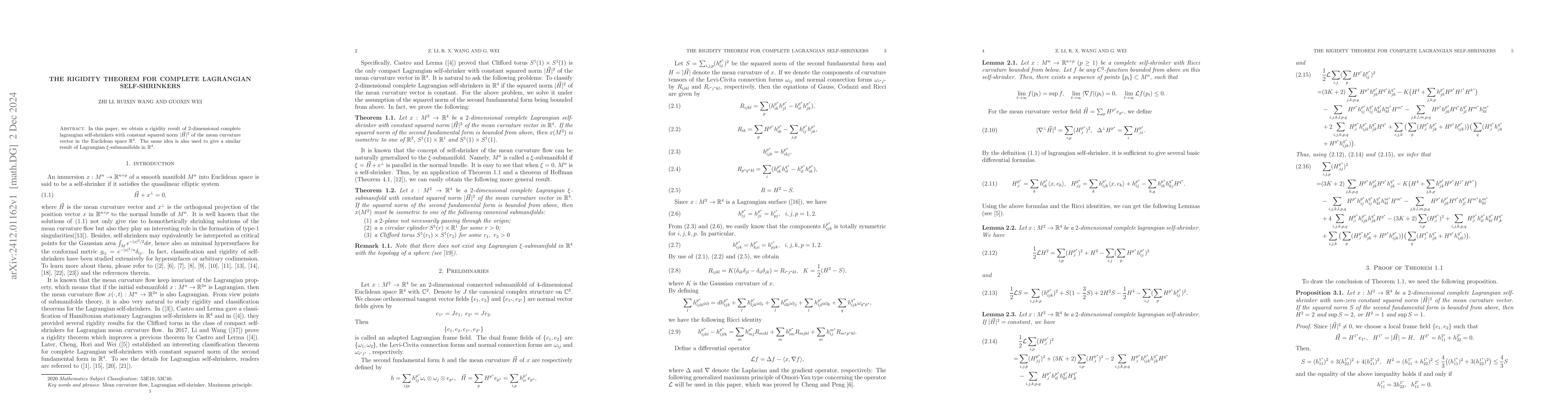 Thumbnail for The rigidity theorem for complete Lagrangian self-shrinkers