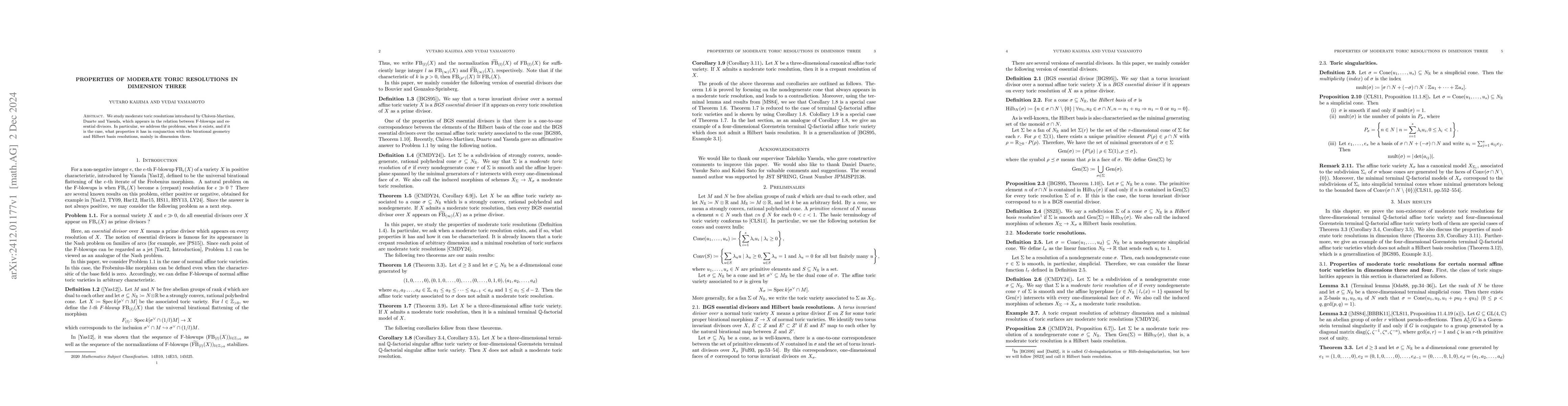 Thumbnail for Properties of moderate toric resolutions in dimension three