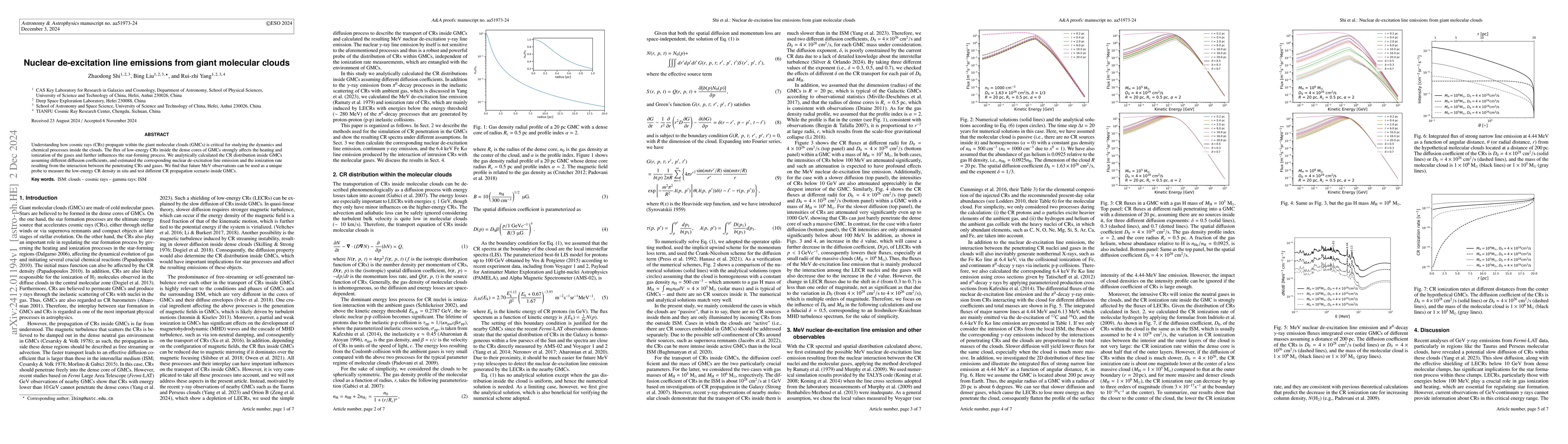 Thumbnail for Nuclear de-excitation line emissions from giant molecular clouds