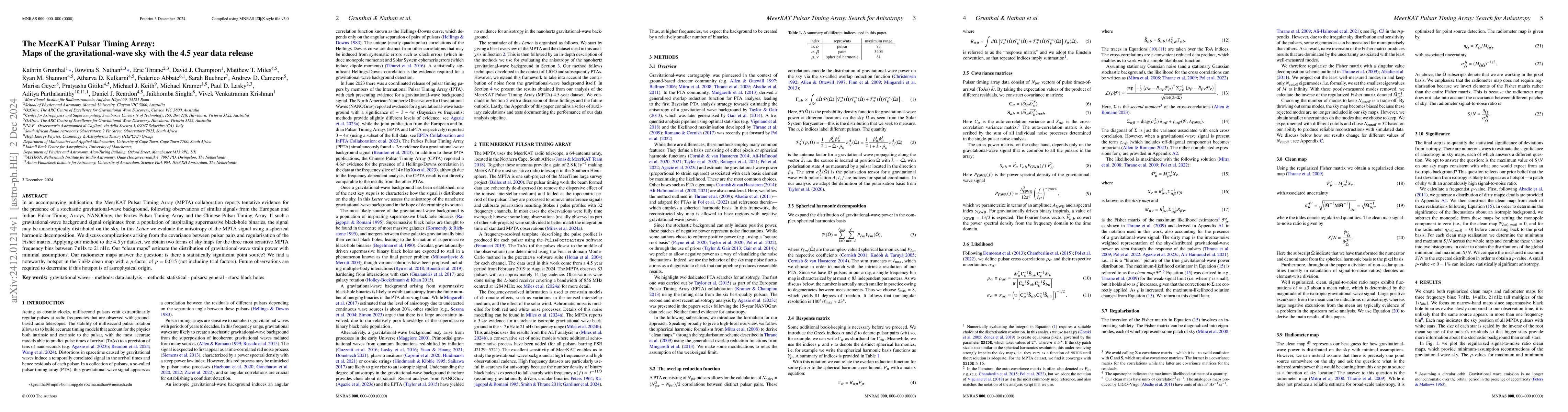 Thumbnail for The MeerKAT Pulsar Timing Array: Maps of the gravitational-wave sky with
  the 4.5 year data release