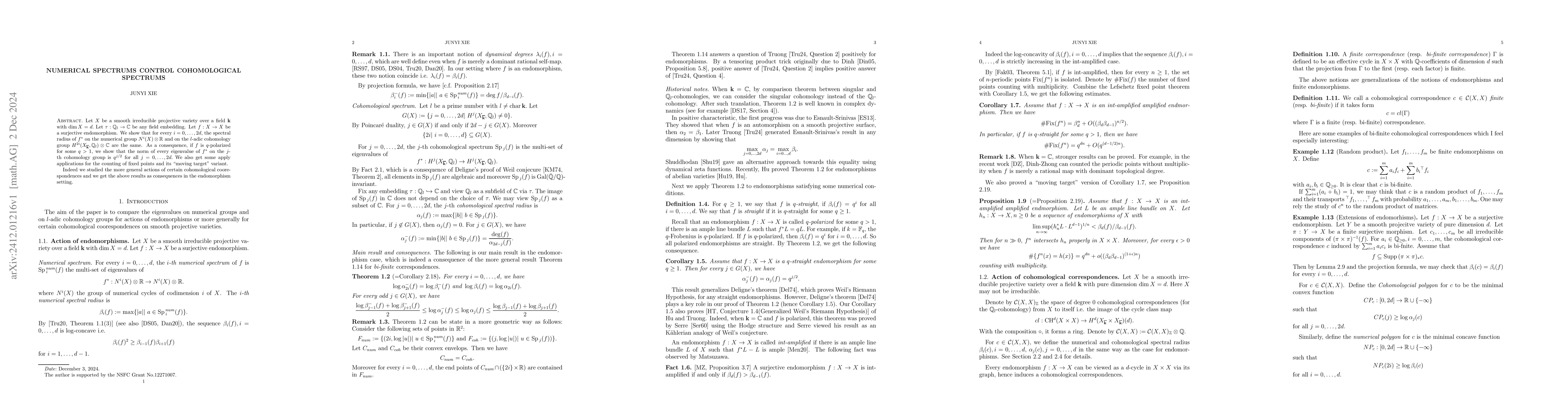 Thumbnail for Numerical spectrums control Cohomological spectrums