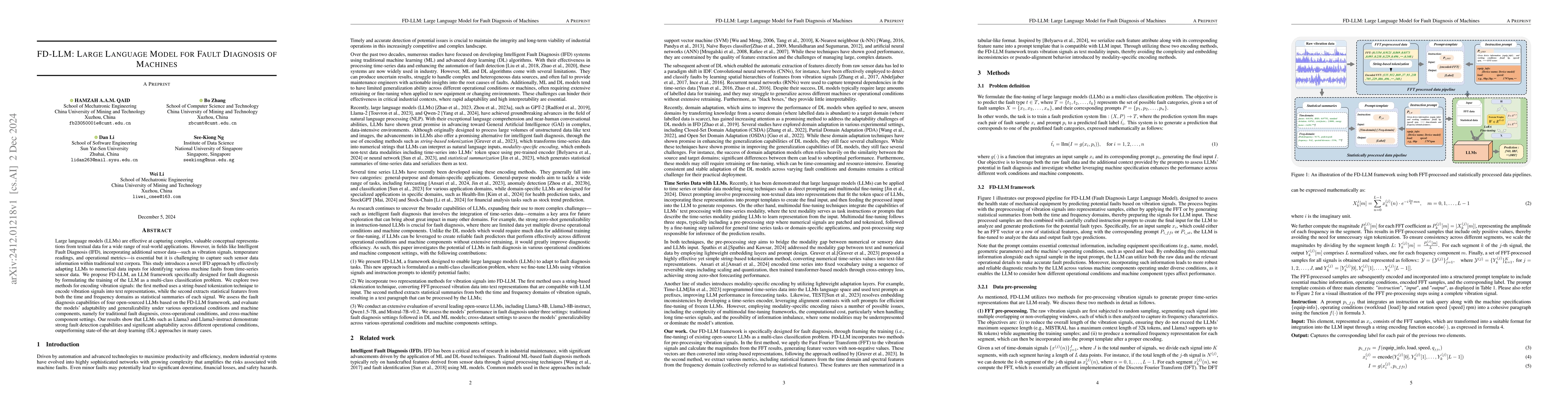 Thumbnail for FD-LLM: Large Language Model for Fault Diagnosis of Machines