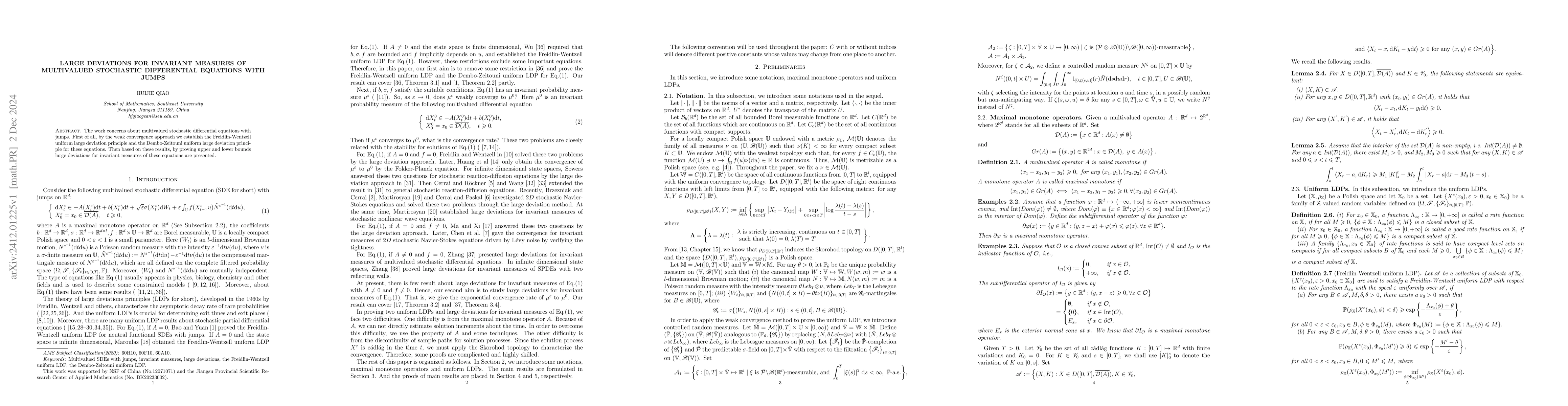 Thumbnail for Large deviations for invariant measures of multivalued stochastic
  differential equations with jumps