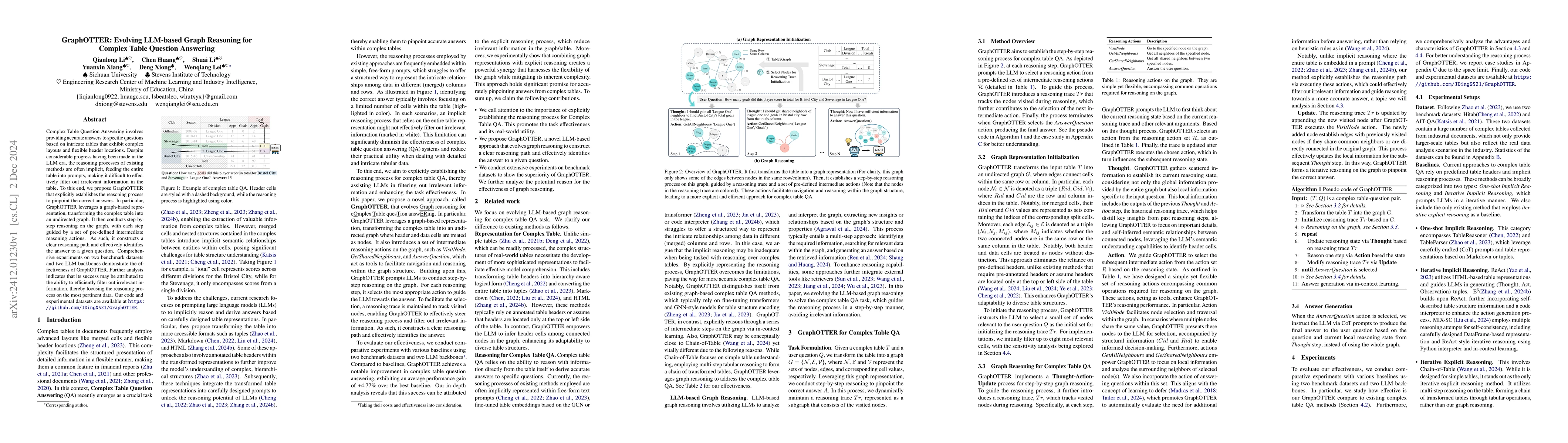 Thumbnail for GraphOTTER: Evolving LLM-based Graph Reasoning for Complex Table
  Question Answering