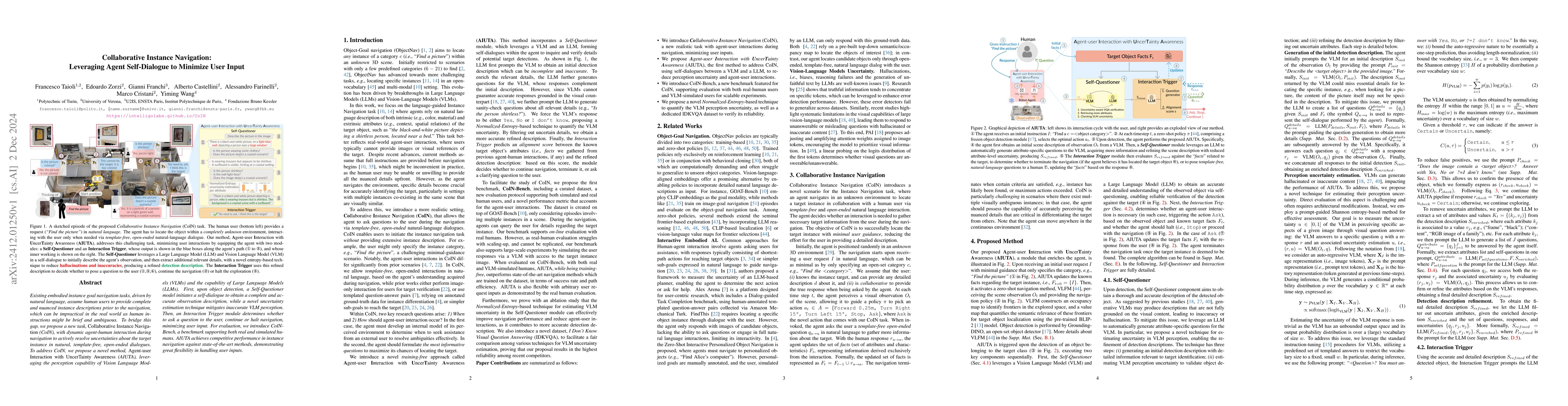 Thumbnail for Collaborative Instance Navigation: Leveraging Agent Self-Dialogue to
  Minimize User Input