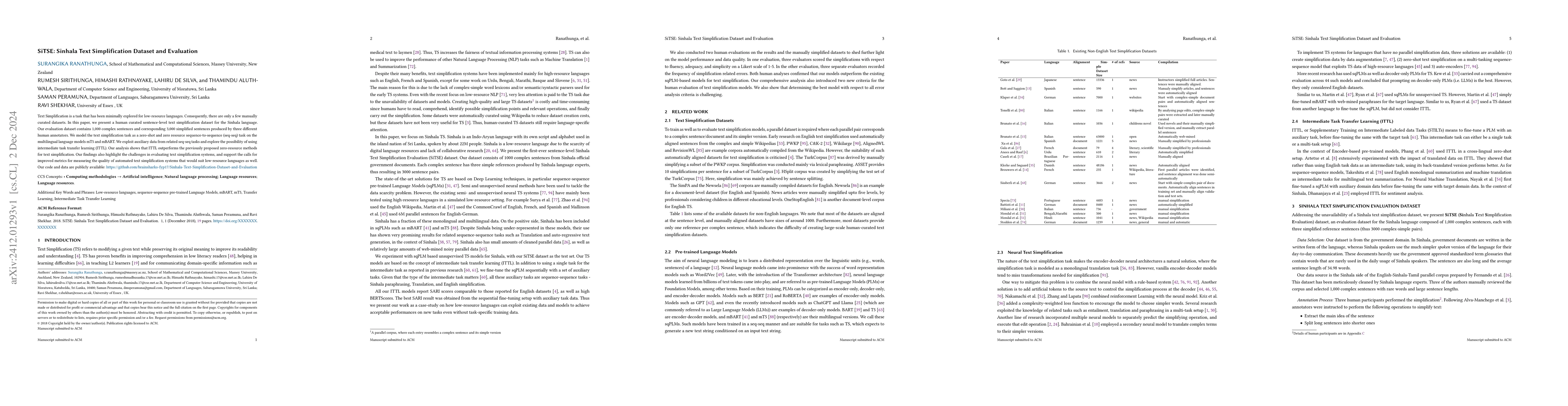 Thumbnail for SiTSE: Sinhala Text Simplification Dataset and Evaluation