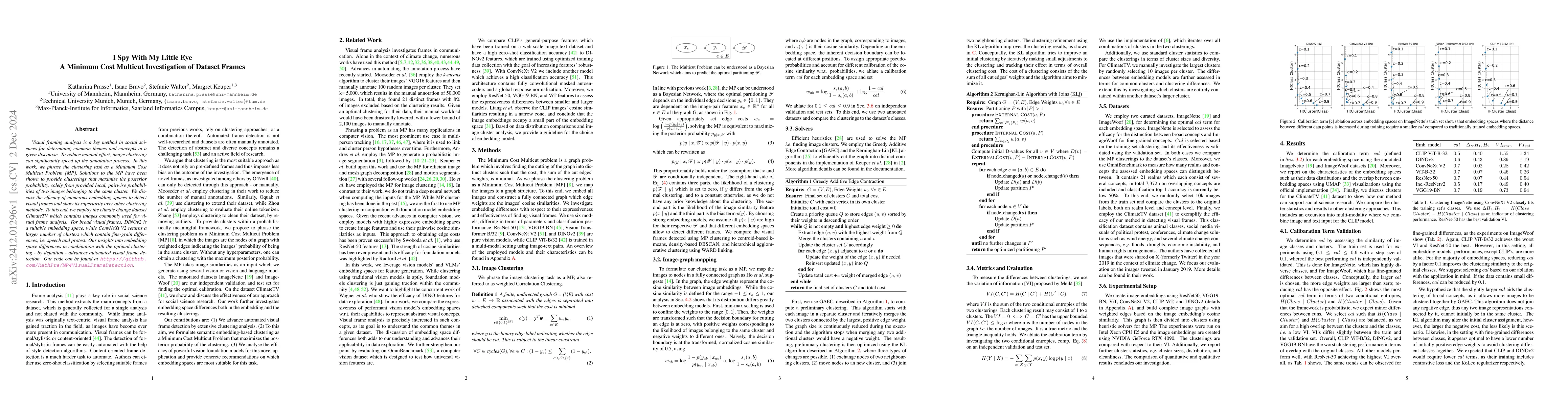 Thumbnail for I Spy With My Little Eye: A Minimum Cost Multicut Investigation of
  Dataset Frames