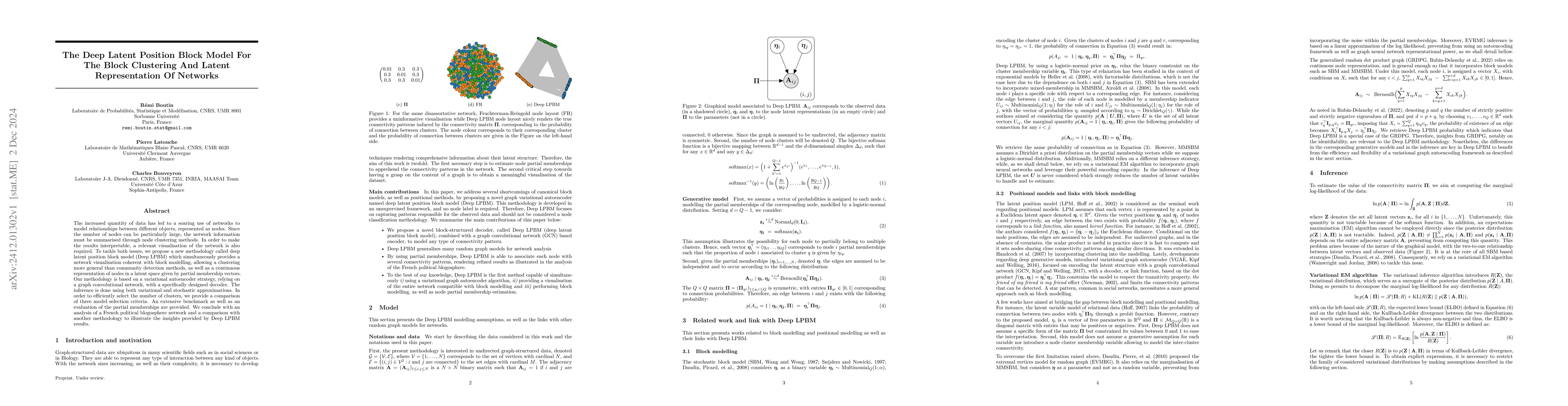 Thumbnail for The Deep Latent Position Block Model For The Block Clustering And Latent
  Representation Of Networks