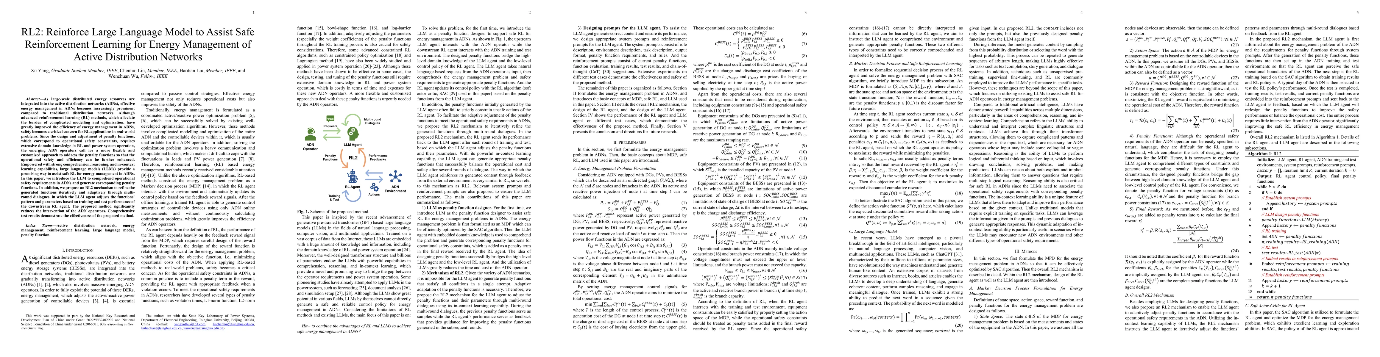Thumbnail for RL2: Reinforce Large Language Model to Assist Safe Reinforcement
  Learning for Energy Management of Active Distribution Networks