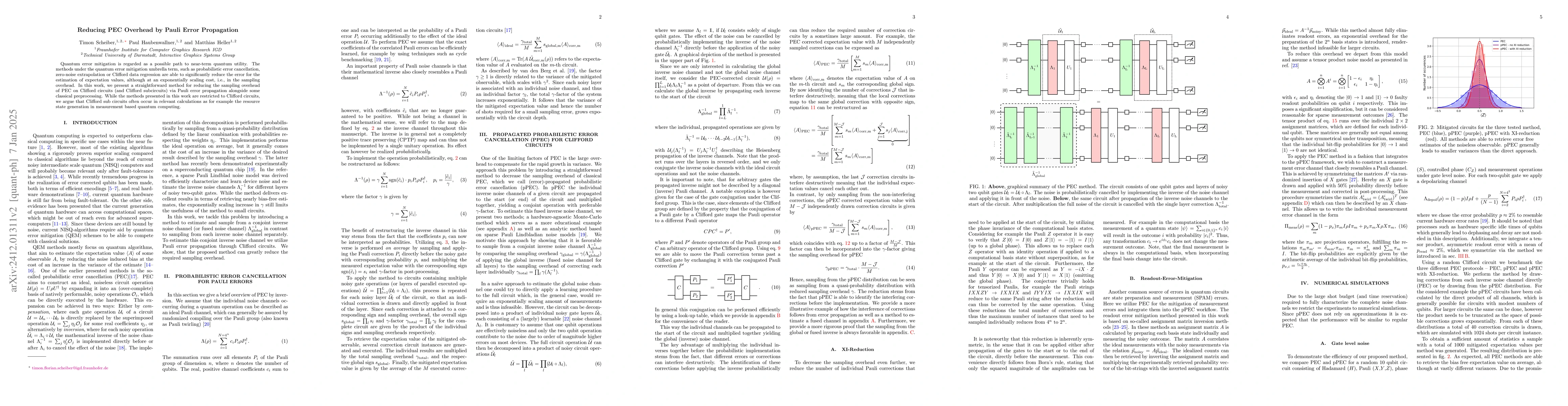 Thumbnail for Reducing PEC Overhead by Pauli Error Propagation