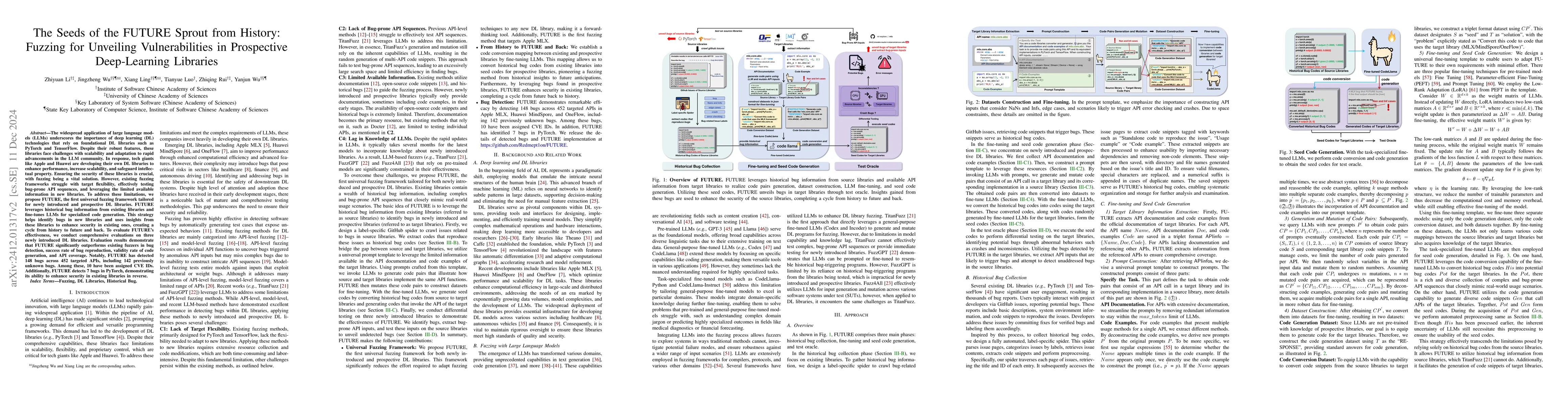 Thumbnail for The Seeds of the FUTURE Sprout from History: Fuzzing for Unveiling
  Vulnerabilities in Prospective Deep-Learning Libraries