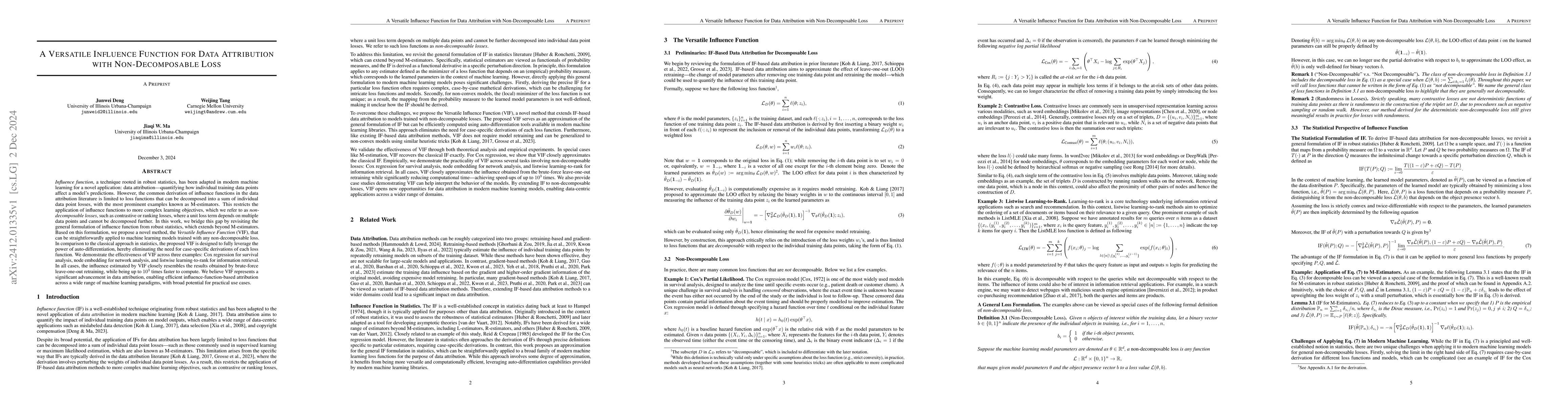 Thumbnail for A Versatile Influence Function for Data Attribution with
  Non-Decomposable Loss