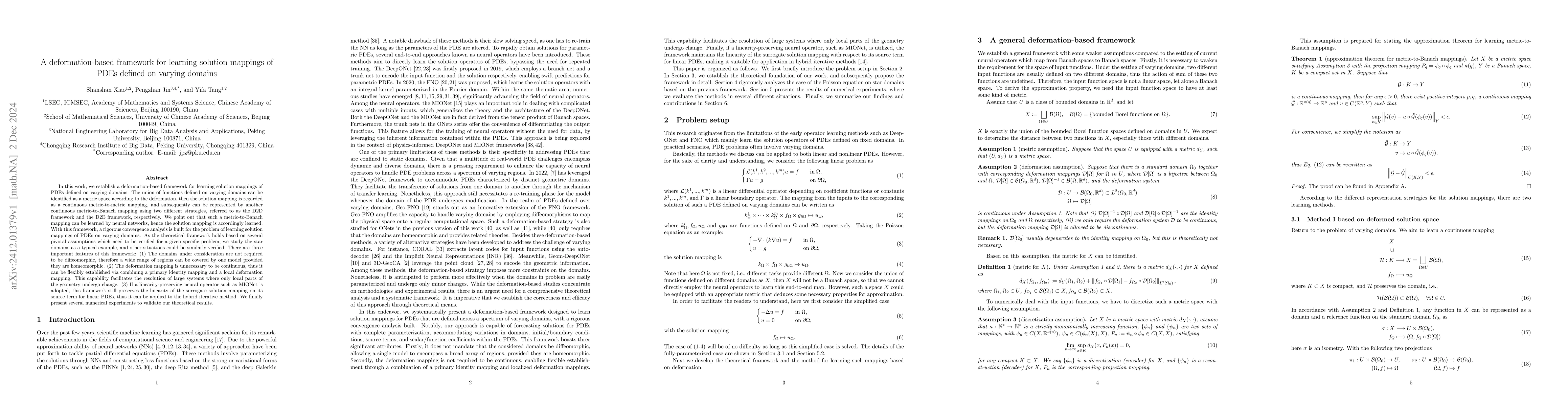 Thumbnail for A deformation-based framework for learning solution mappings of PDEs
  defined on varying domains