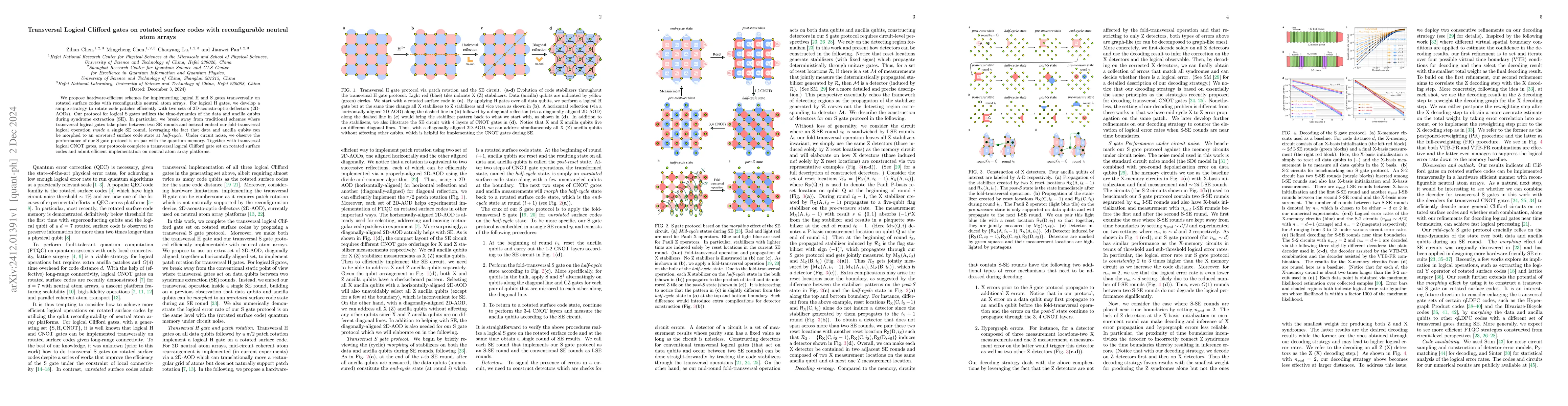 Thumbnail for Transversal Logical Clifford gates on rotated surface codes with
  reconfigurable neutral atom arrays