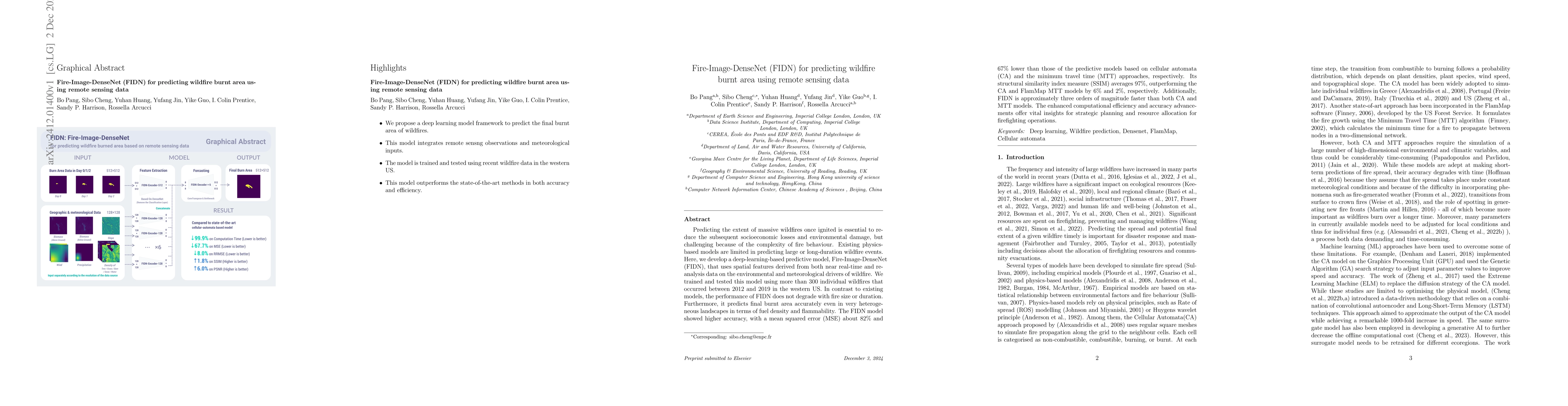 Thumbnail for Fire-Image-DenseNet (FIDN) for predicting wildfire burnt area using
  remote sensing data