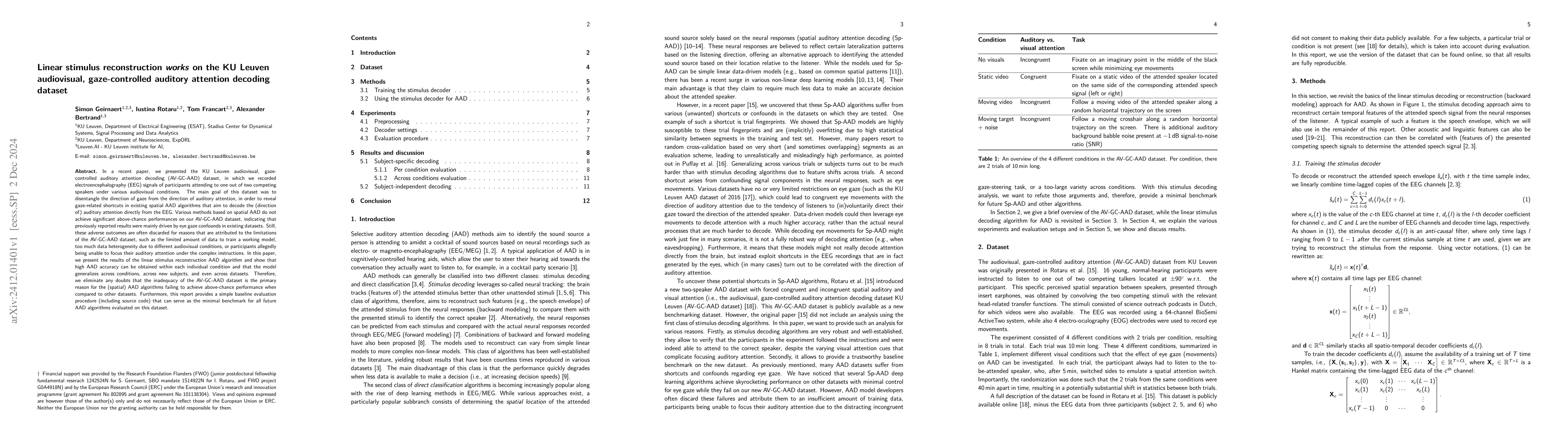 Thumbnail for Linear stimulus reconstruction works on the KU Leuven audiovisual,
  gaze-controlled auditory attention decoding dataset