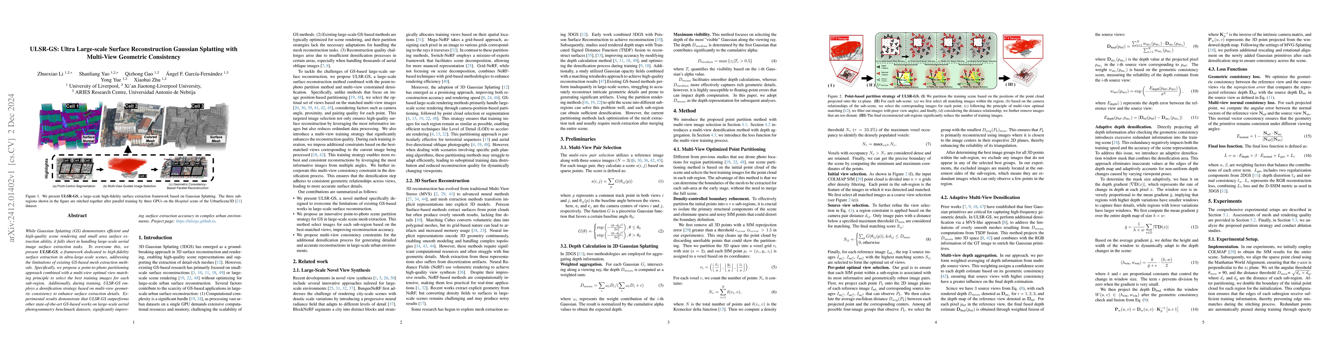 Thumbnail for ULSR-GS: Ultra Large-scale Surface Reconstruction Gaussian Splatting
  with Multi-View Geometric Consistency