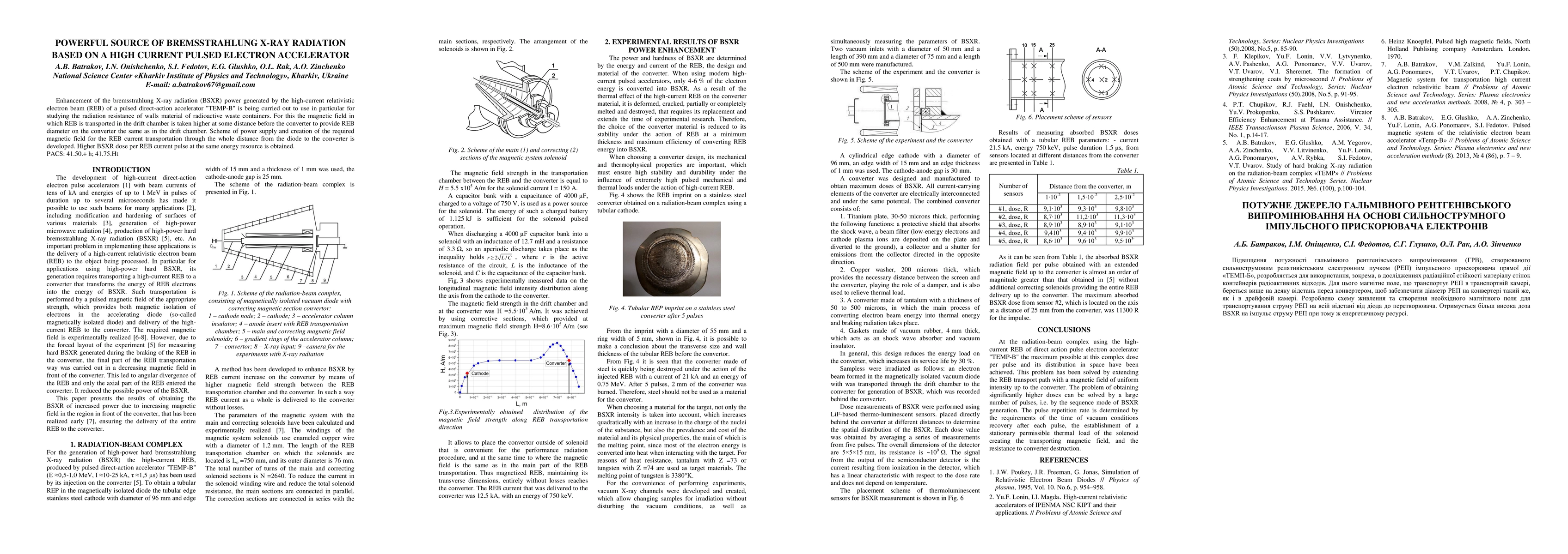 Thumbnail for Source of powerful x-ray radiation based on a high current pulsed
  electron accelerator