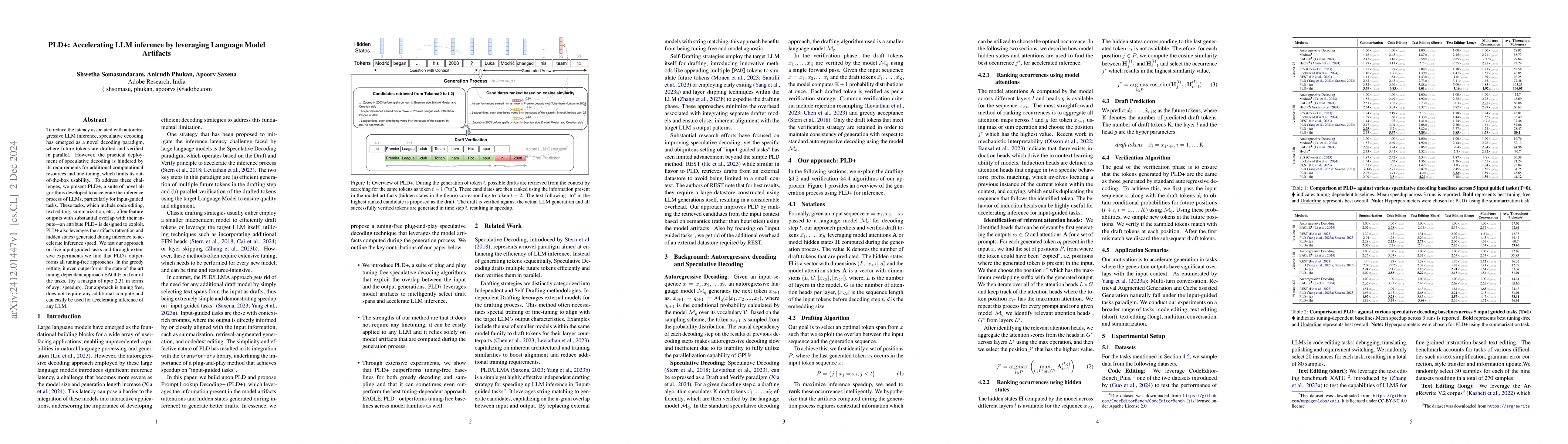 Thumbnail for PLD+: Accelerating LLM inference by leveraging Language Model Artifacts