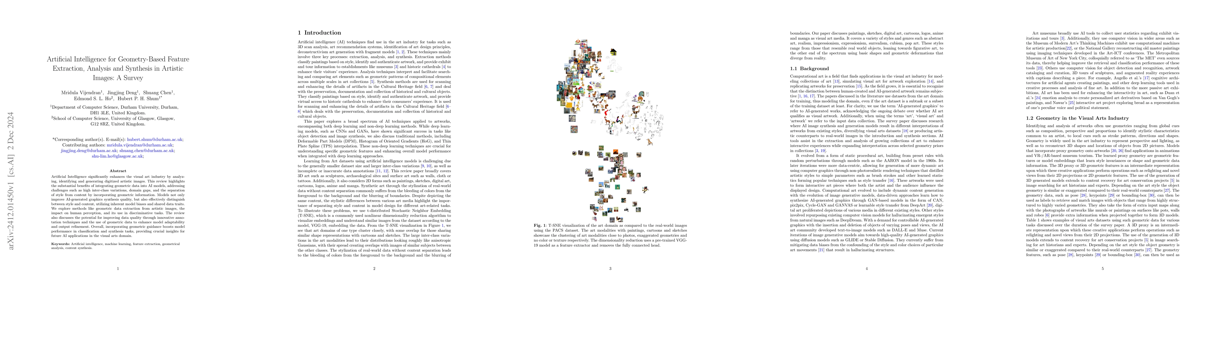 Thumbnail for Artificial Intelligence for Geometry-Based Feature Extraction, Analysis
  and Synthesis in Artistic Images: A Survey