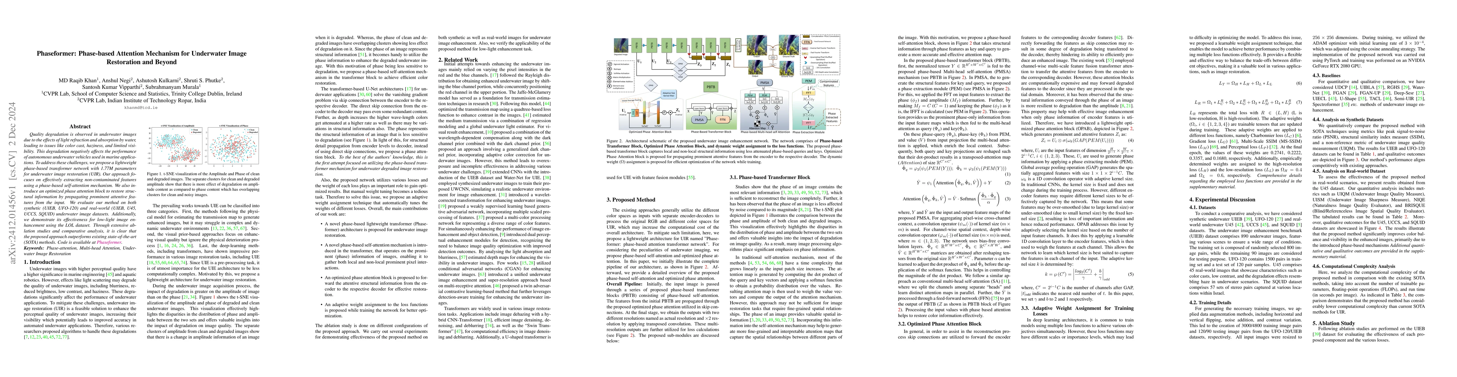 Thumbnail for Phaseformer: Phase-based Attention Mechanism for Underwater Image
  Restoration and Beyond