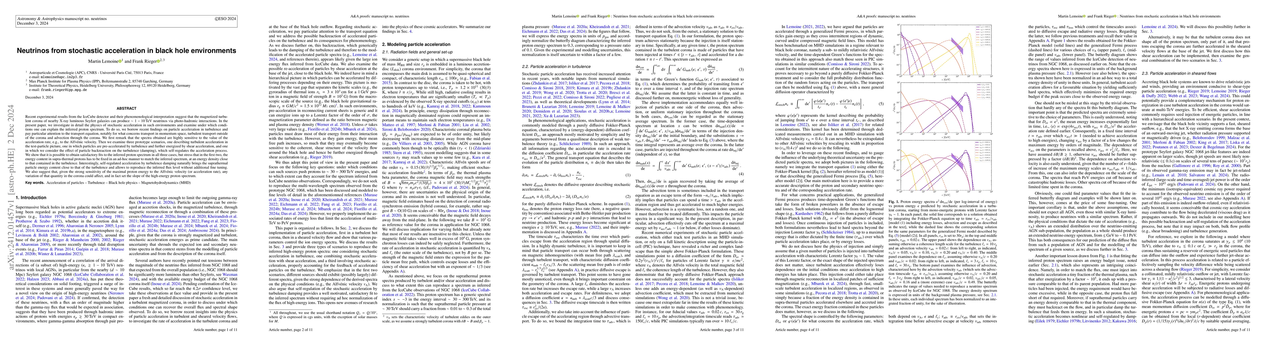 Thumbnail for Neutrinos from stochastic acceleration in black hole environments