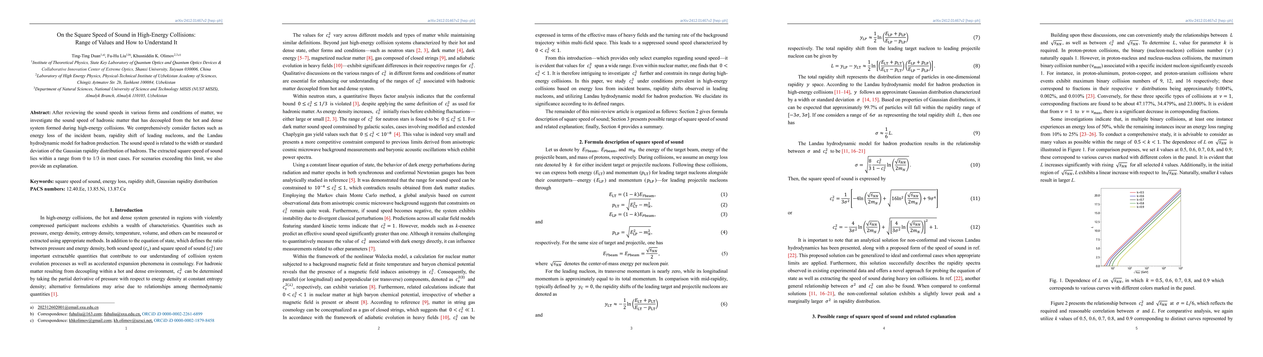Thumbnail for On the Square Speed of Sound in High-Energy Collisions: Range of Values
  and How to Understand It