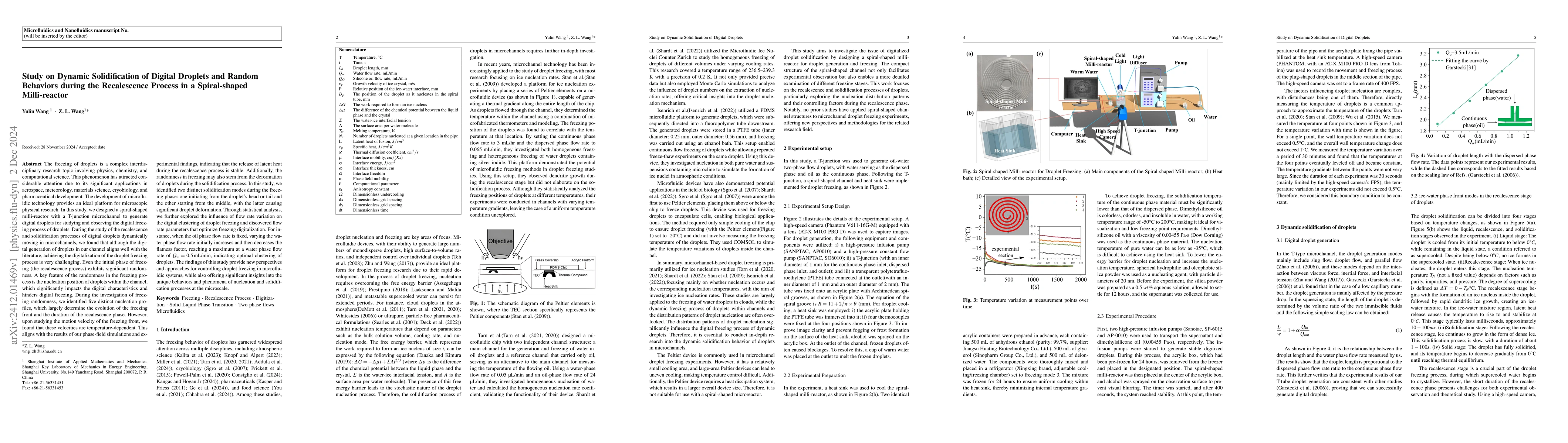 Thumbnail for Study on Dynamic Solidification of Digital Droplets and Random Behaviors
  during the Recalescence Process in a Spiral-shaped Milli-reactor