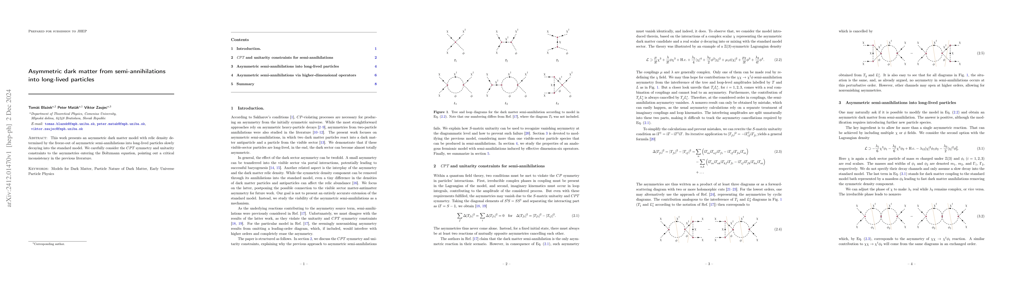 Thumbnail for Asymmetric dark matter from semi-annihilations into long-lived particles