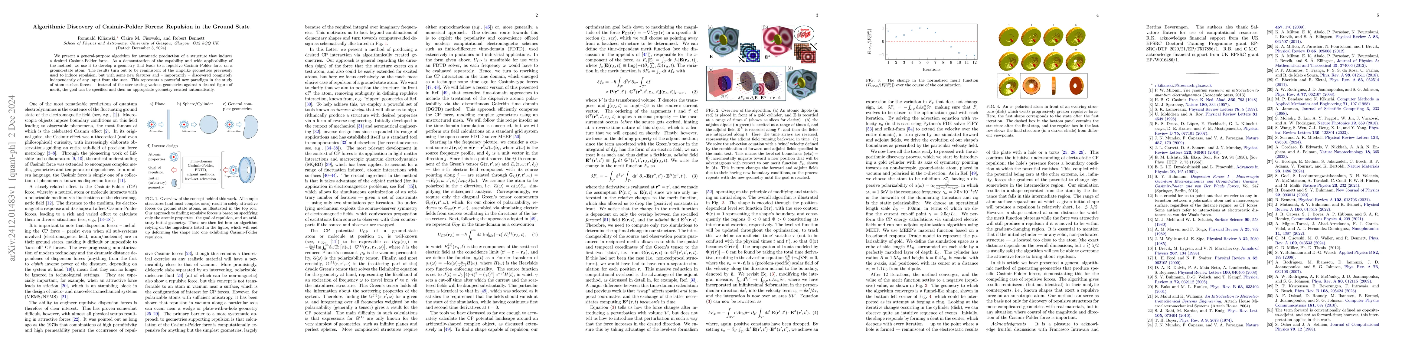 Thumbnail for Algorithmic Discovery of Casimir-Polder forces: Repulsion in the Ground
  State