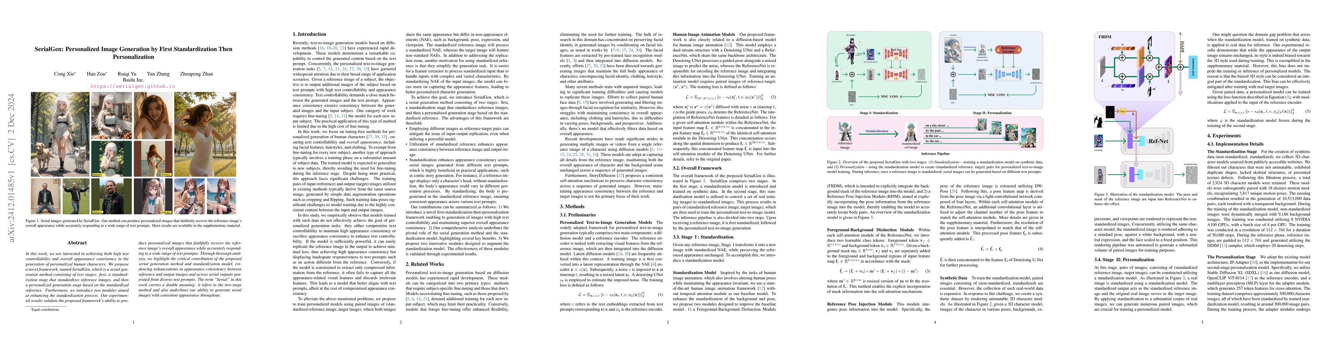Thumbnail for SerialGen: Personalized Image Generation by First Standardization Then
  Personalization