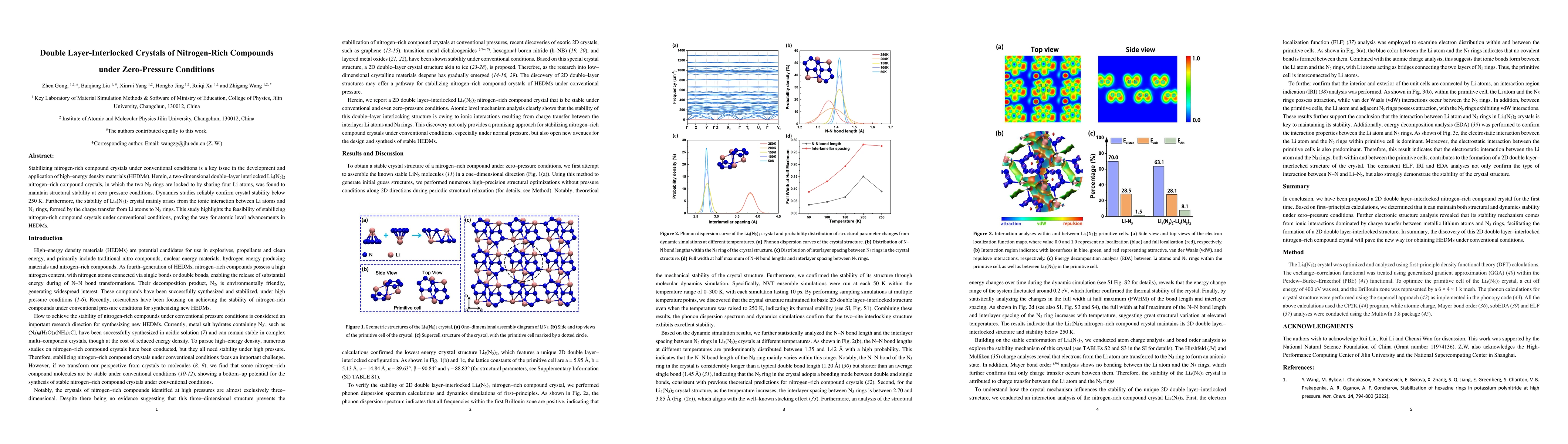 Thumbnail for Double Layer-Interlocked Crystals of Nitrogen-Rich Compounds under
  Zero-Pressure Conditions