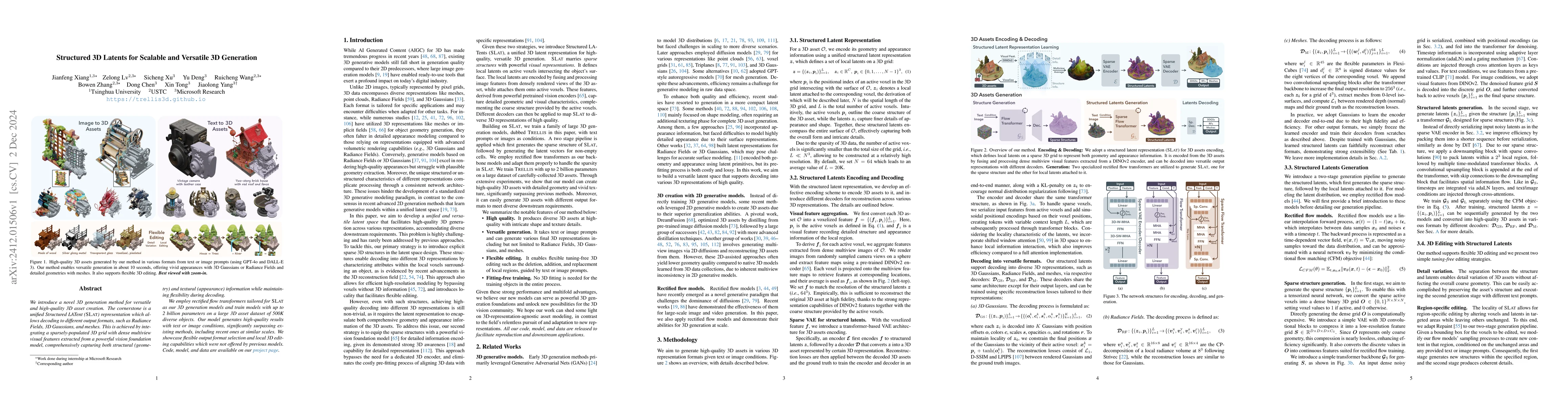 Thumbnail for Structured 3D Latents for Scalable and Versatile 3D Generation