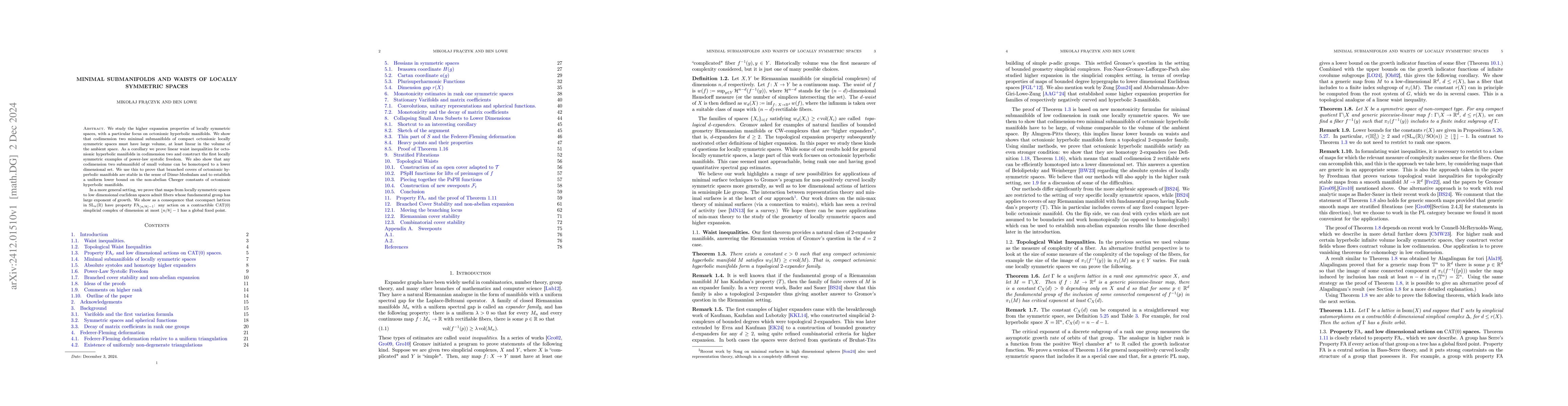 Thumbnail for Minimal Submanifolds and Waists of Locally Symmetric Spaces