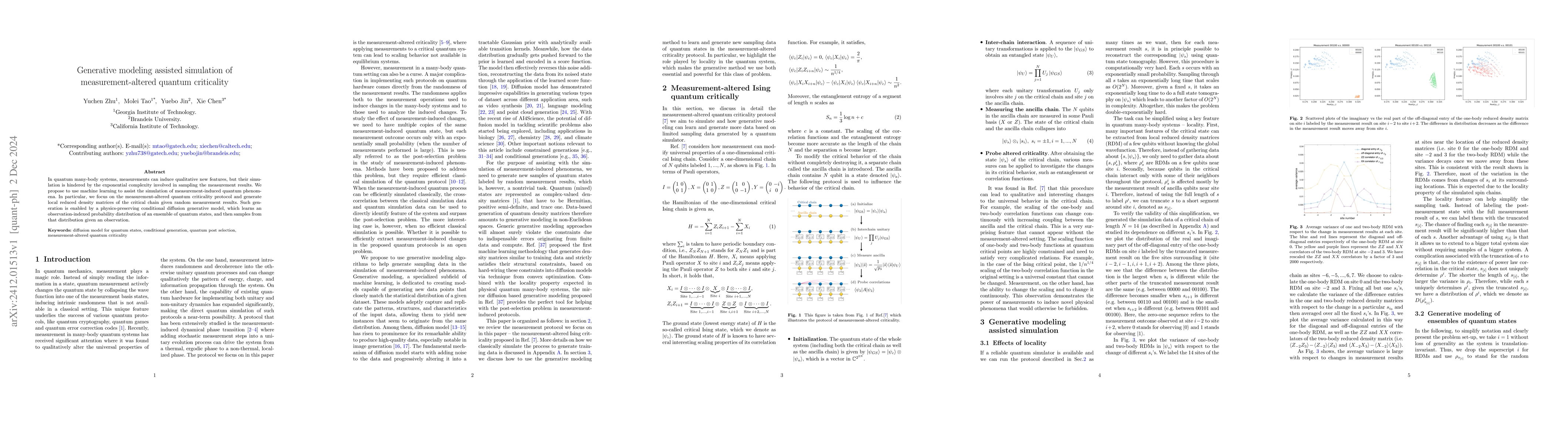 Thumbnail for Generative modeling assisted simulation of measurement-altered quantum
  criticality