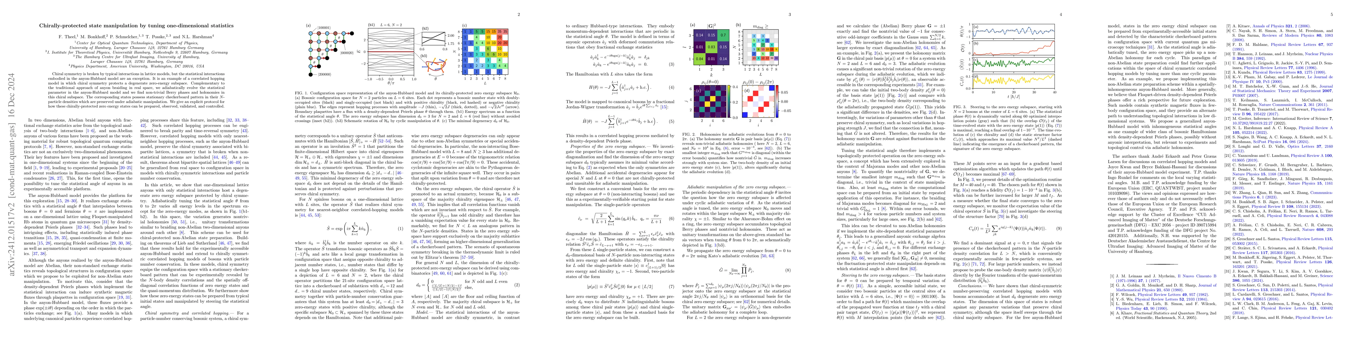 Thumbnail for Chirally-protected state manipulation by tuning one-dimensional
  statistics
