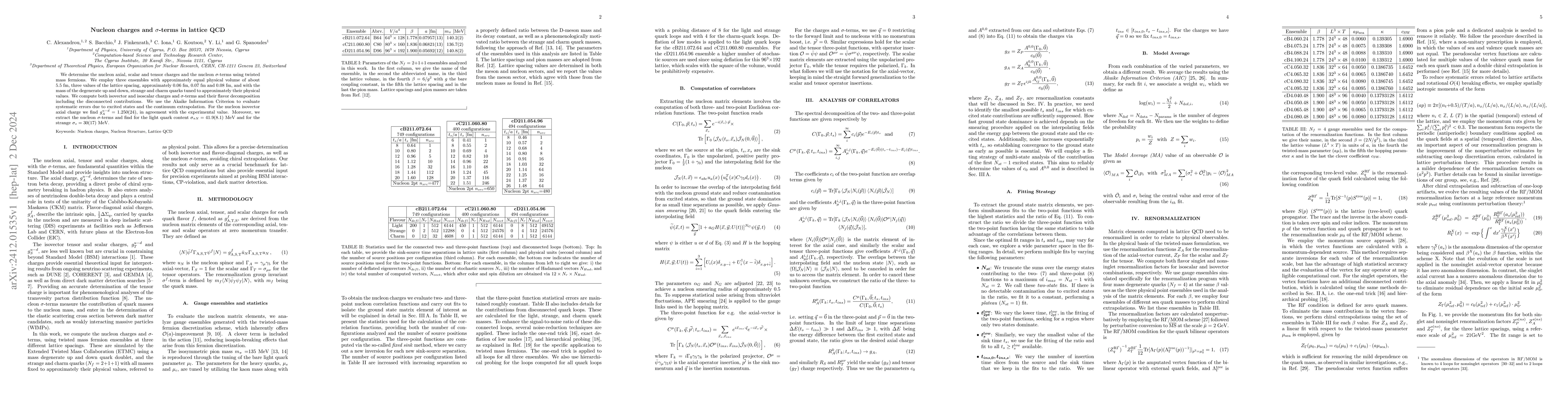 Thumbnail for Nucleon charges and $σ$-terms in lattice QCD
