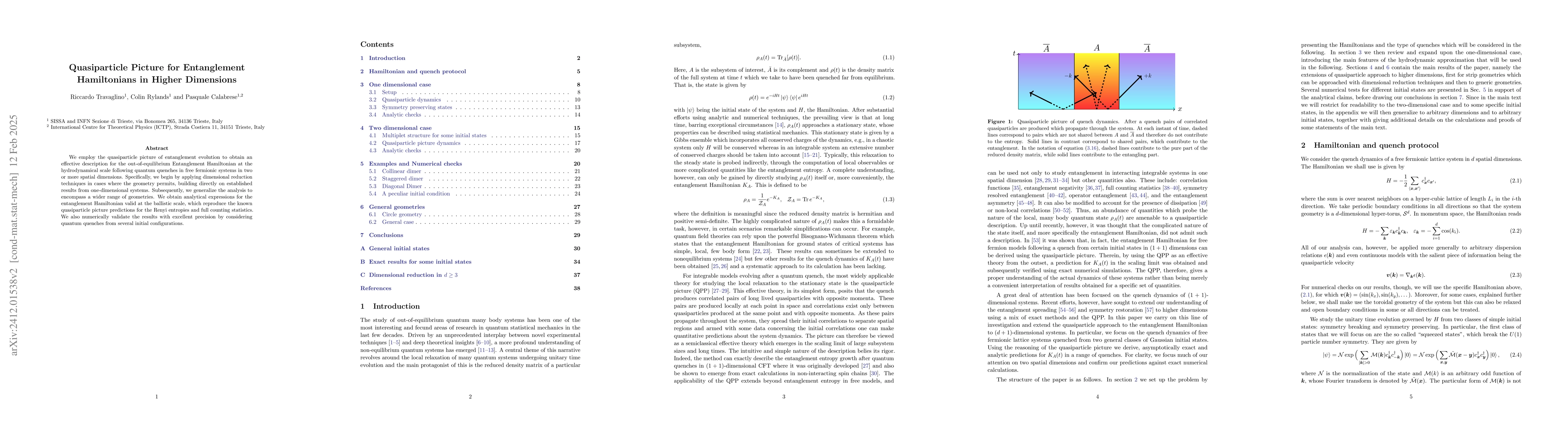 Thumbnail for Quasiparticle Picture for Entanglement Hamiltonians in Higher Dimensions