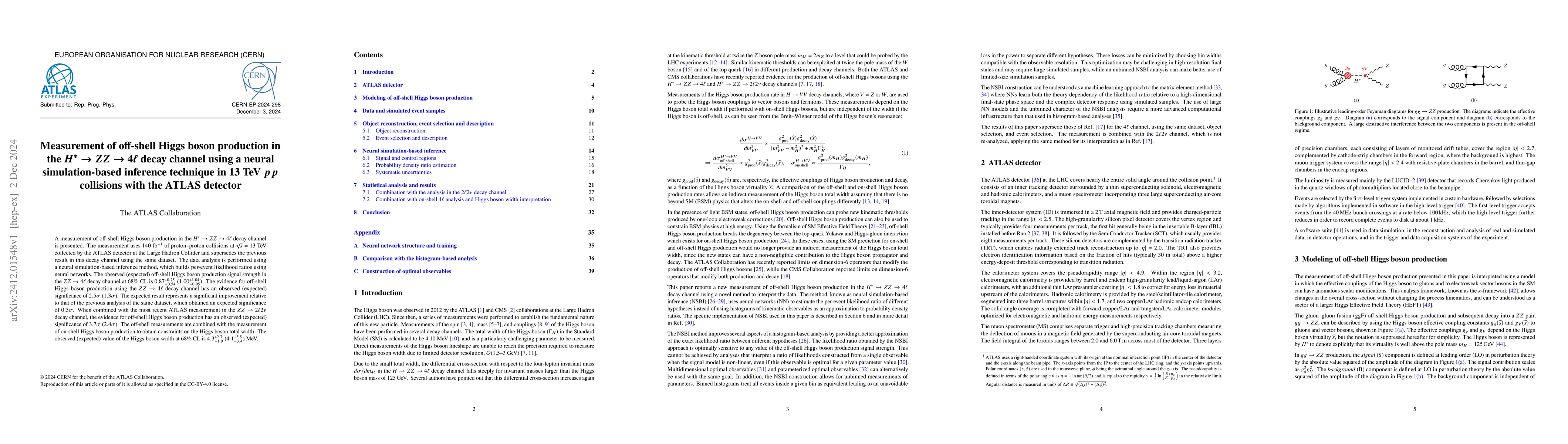 Thumbnail for Measurement of off-shell Higgs boson production in the $H^*\rightarrow
  ZZ\rightarrow 4\ell$ decay channel using a neural simulation-based inference
  technique in 13 TeV $pp$ collisions with the ATLAS detector