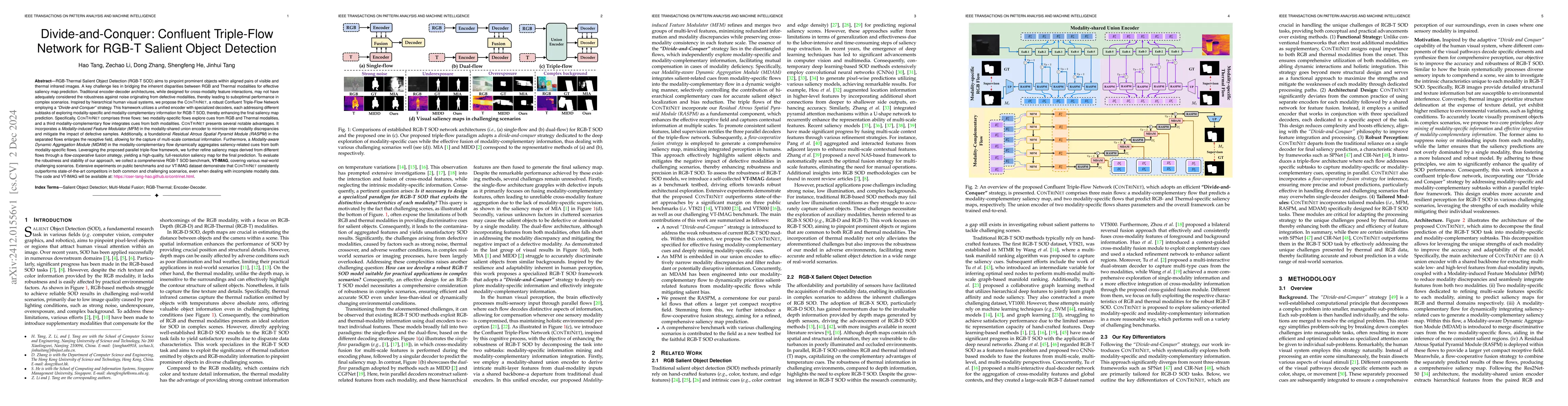 Thumbnail for Divide-and-Conquer: Confluent Triple-Flow Network for RGB-T Salient
  Object Detection