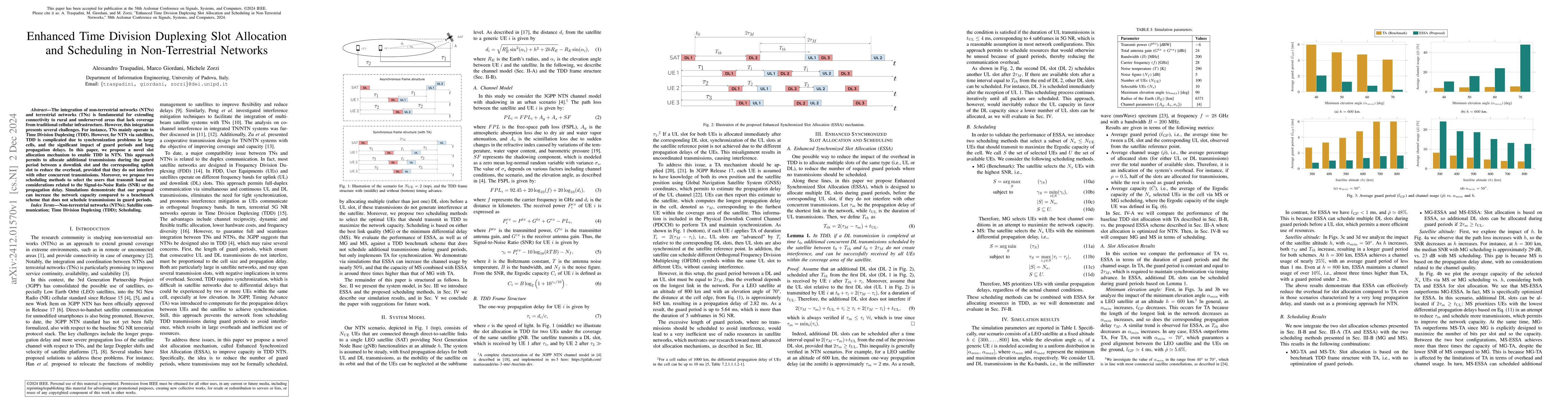 Thumbnail for Enhanced Time Division Duplexing Slot Allocation and Scheduling in
  Non-Terrestrial Networks