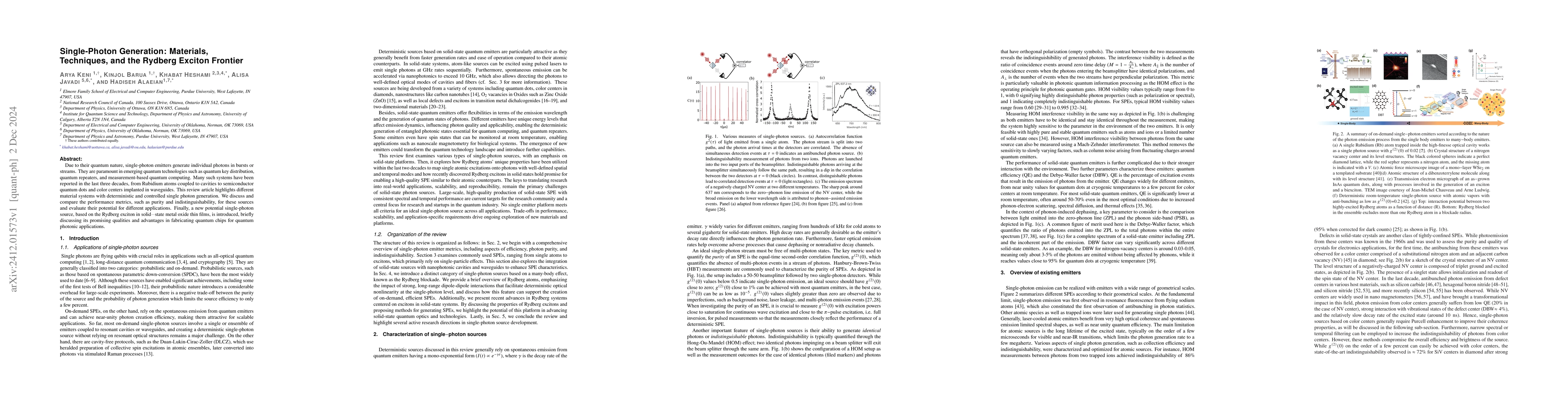 Thumbnail for Single-Photon Generation: Materials, Techniques, and the Rydberg Exciton
  Frontier