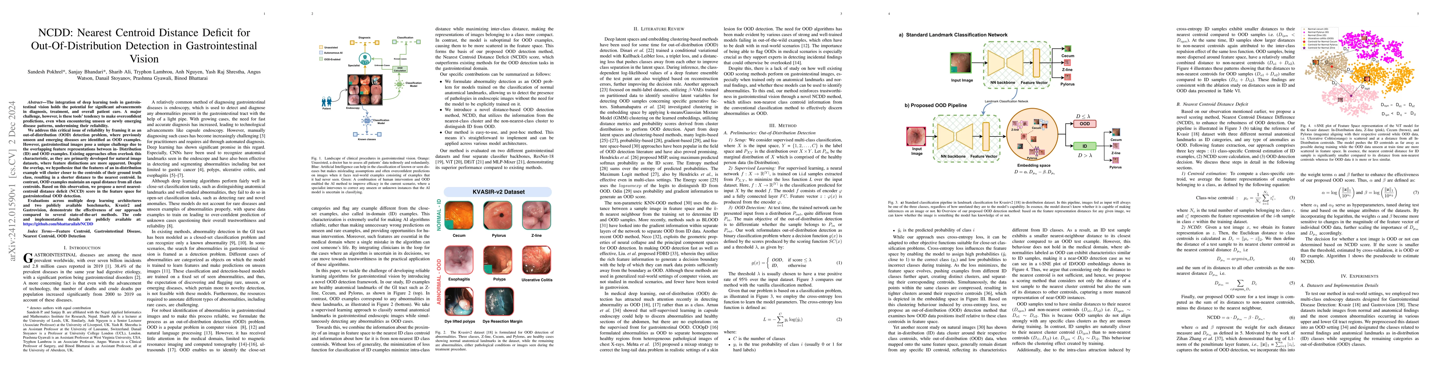 Thumbnail for NCDD: Nearest Centroid Distance Deficit for Out-Of-Distribution
  Detection in Gastrointestinal Vision
