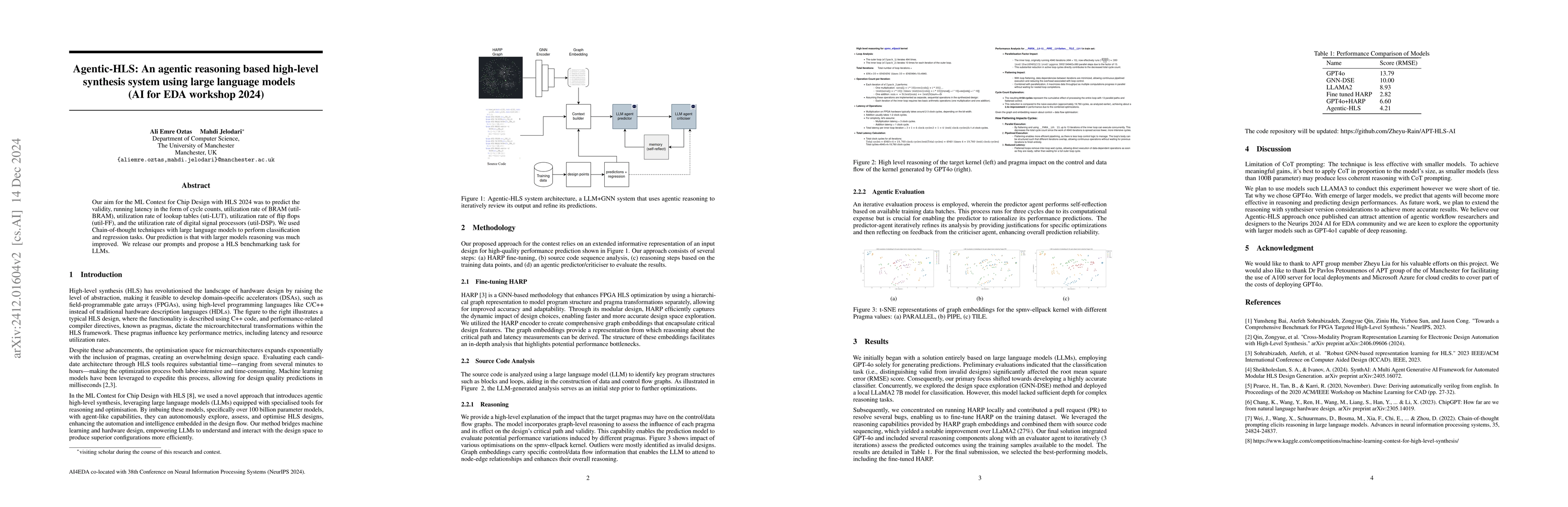 Thumbnail for Agentic-HLS: An agentic reasoning based high-level synthesis system
  using large language models (AI for EDA workshop 2024)