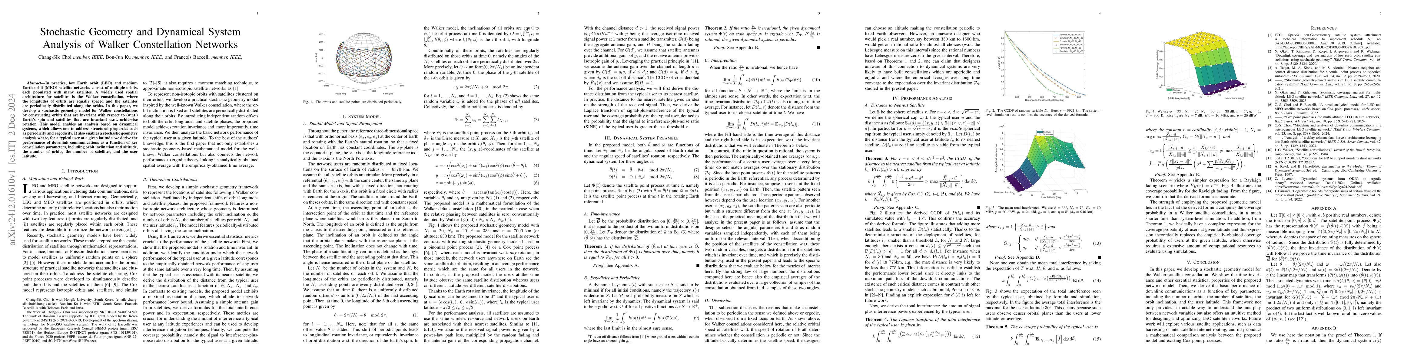 Thumbnail for Stochastic Geometry and Dynamical System Analysis of Walker
  Constellation Networks