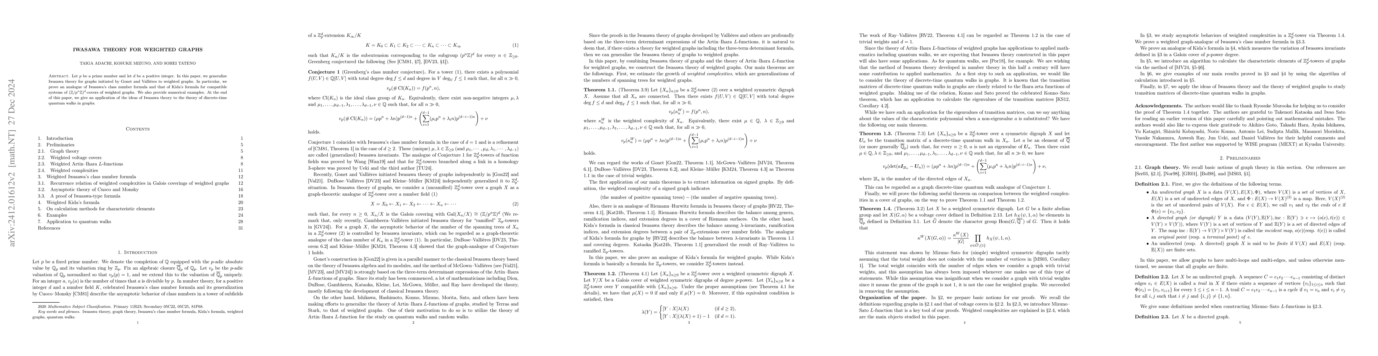 Thumbnail for Iwasawa theory for weighted graphs